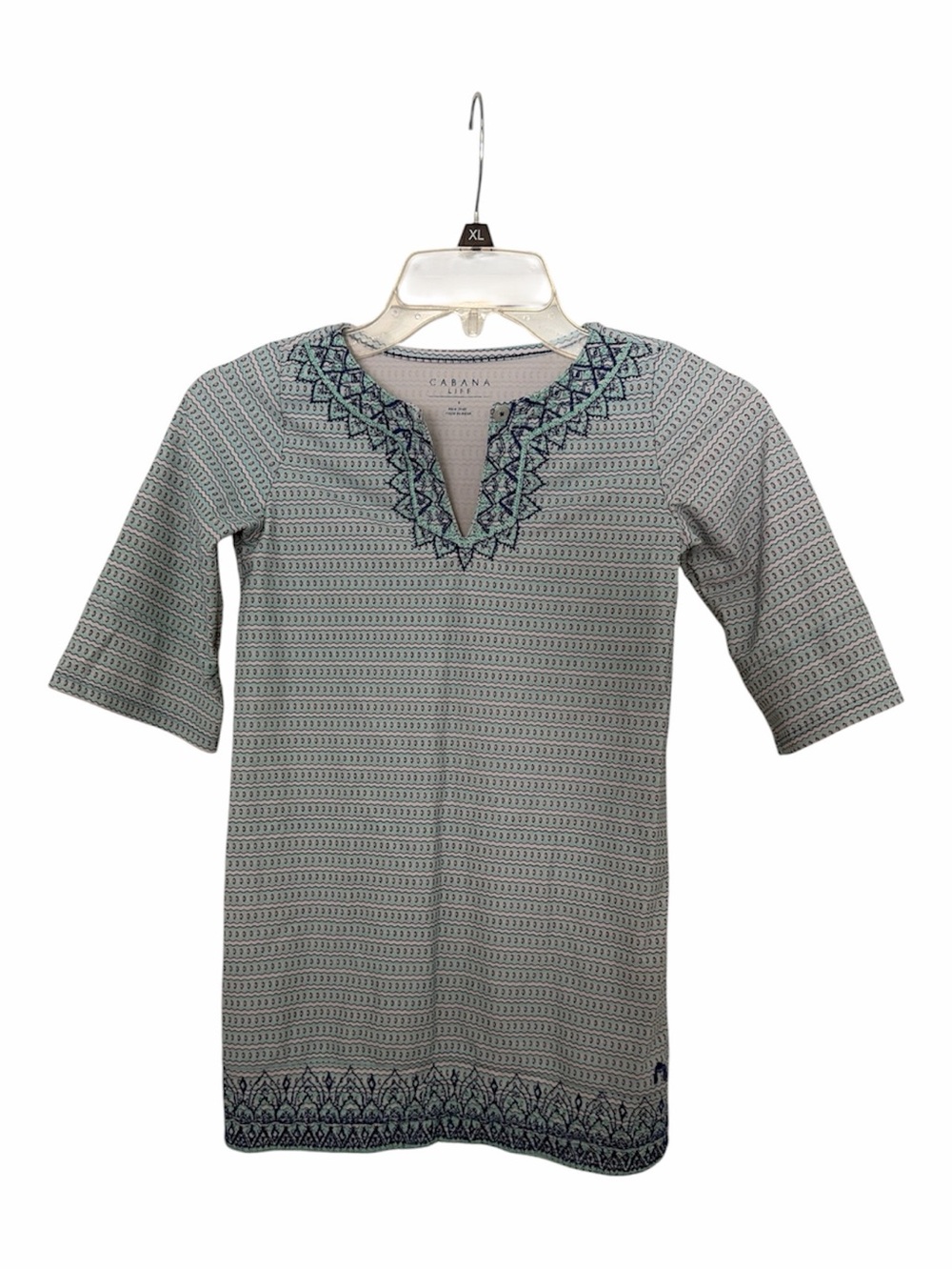 Cabana Life Girls Light Blue Patterned Swim Coverup